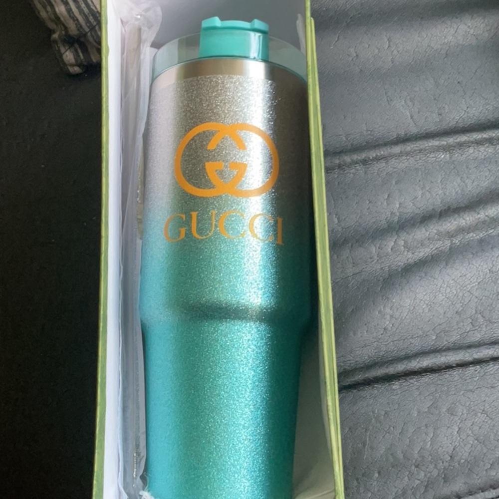 Gucci Teal and Silver Tumbler - Picture 5 of 5